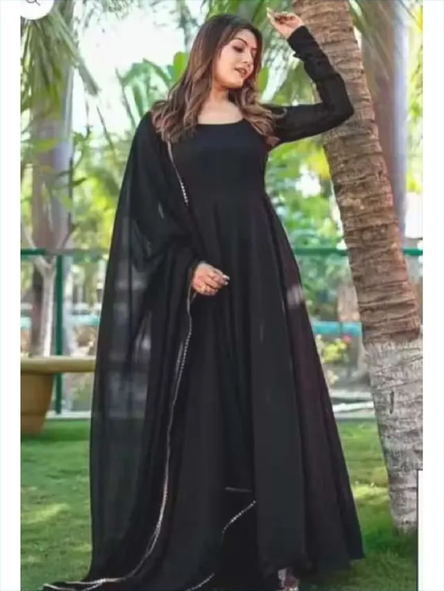 Designer Georgette Gown with Dupatta - View 3