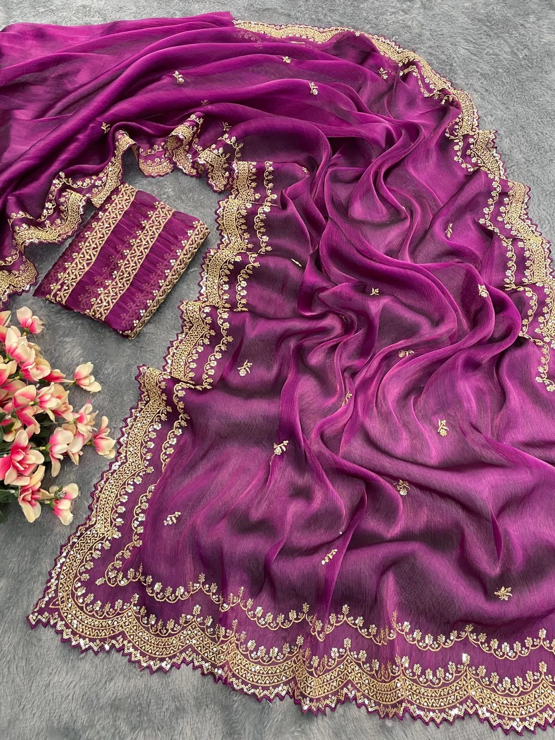VIRANGA Designer Zimmy Choo Chiffon Saree