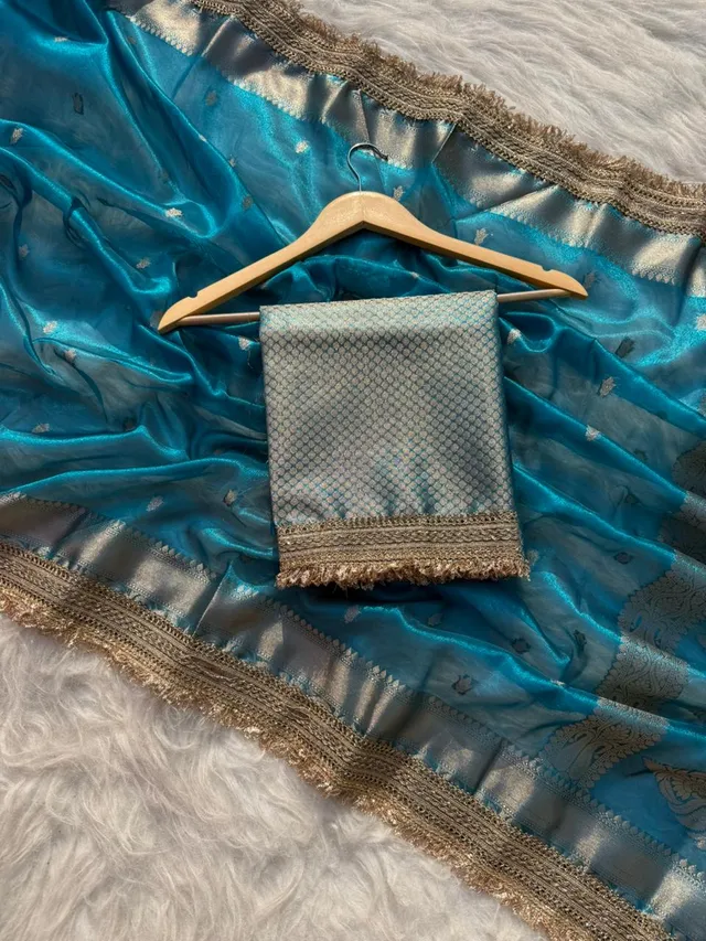Premium Banarasi Zari Tissue Silk Saree - Banarasi Tissue Silk Saree Online India - Buy at ₹1899 - Image 1