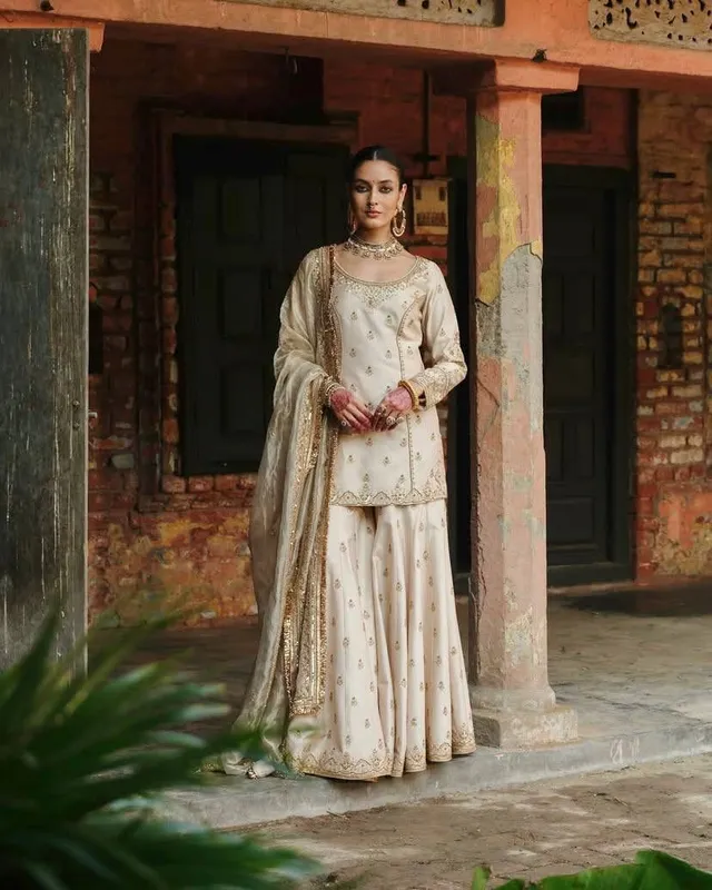 Designer Kurti Plazzo Set with Organza Silk Dupatta