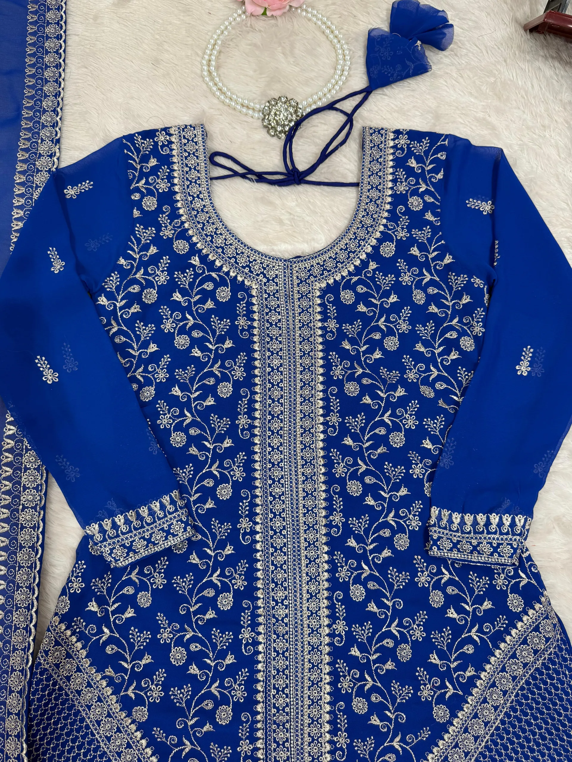 Premium Designer Top Plazo Set - View 6