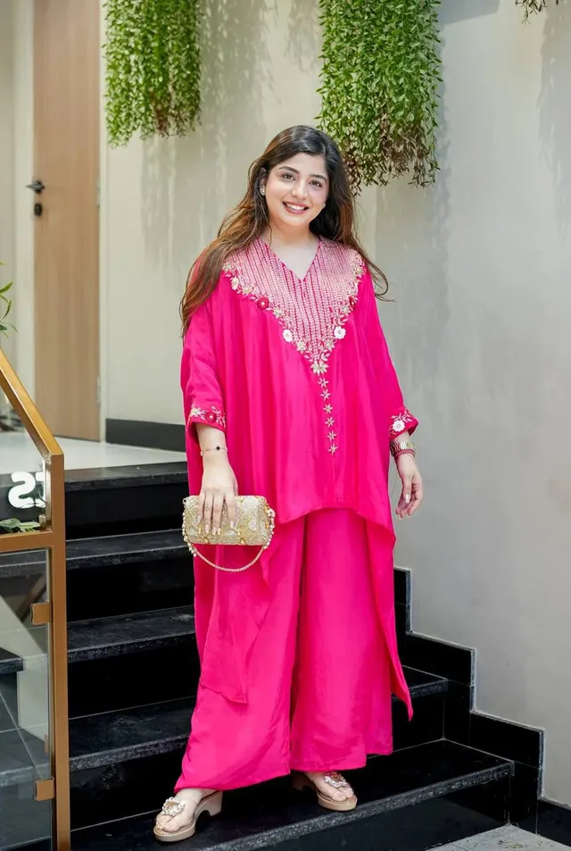 Designer Heavy Chinon Kaftan Cord Set