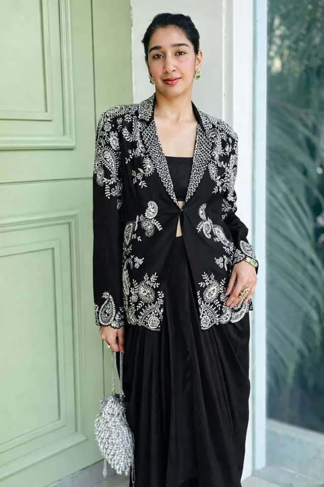 Trending Party Wear Koti with Dhoti Lehenga Set
