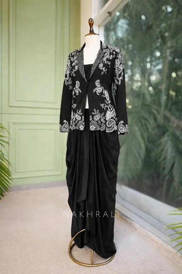 Trending Party Wear Koti with Dhoti Lehenga Set - Second View
