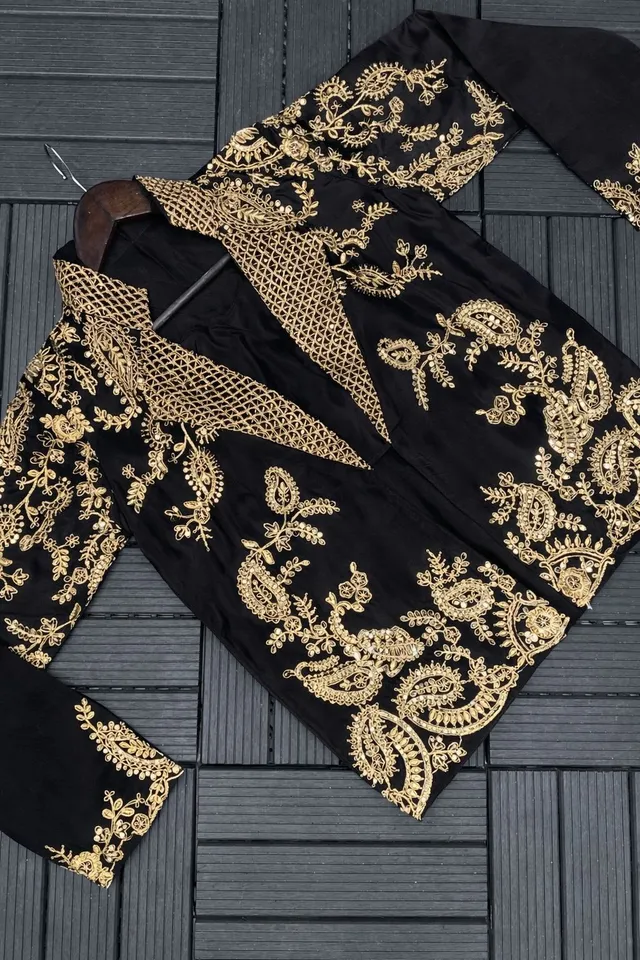 Trending Party Wear Koti with Dhoti Lehenga Set - View 4