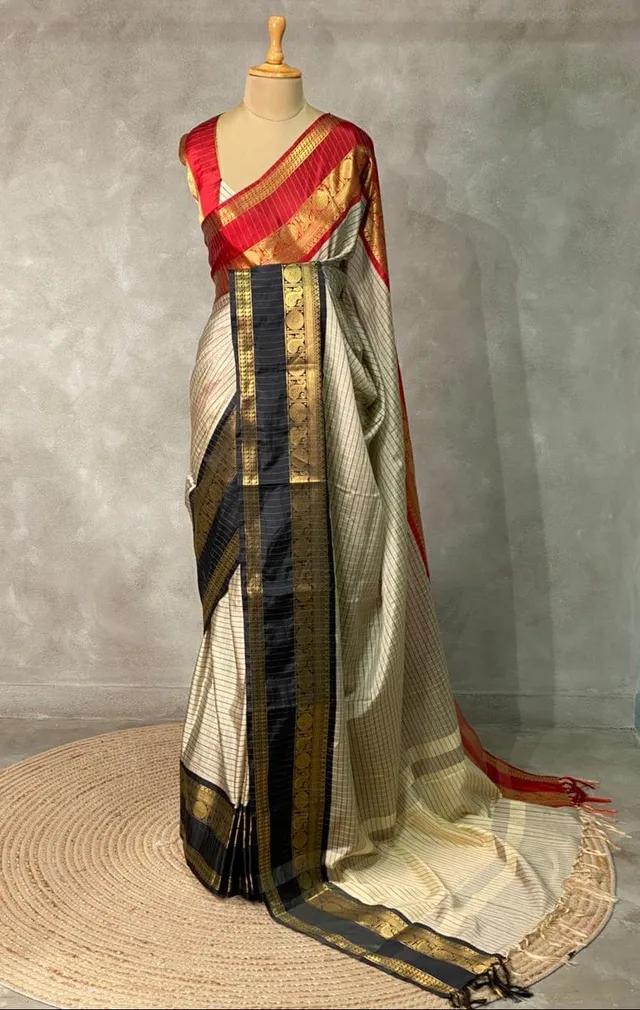 From Varanasi – Banarasi Ganga Jamuna Saree - Banarasi Soft Silk Saree Online India - Buy at ₹1299 - Image 1