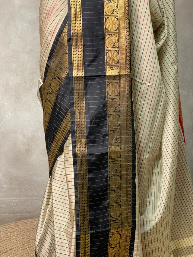 From Varanasi – Banarasi Ganga Jamuna Saree - View 3
