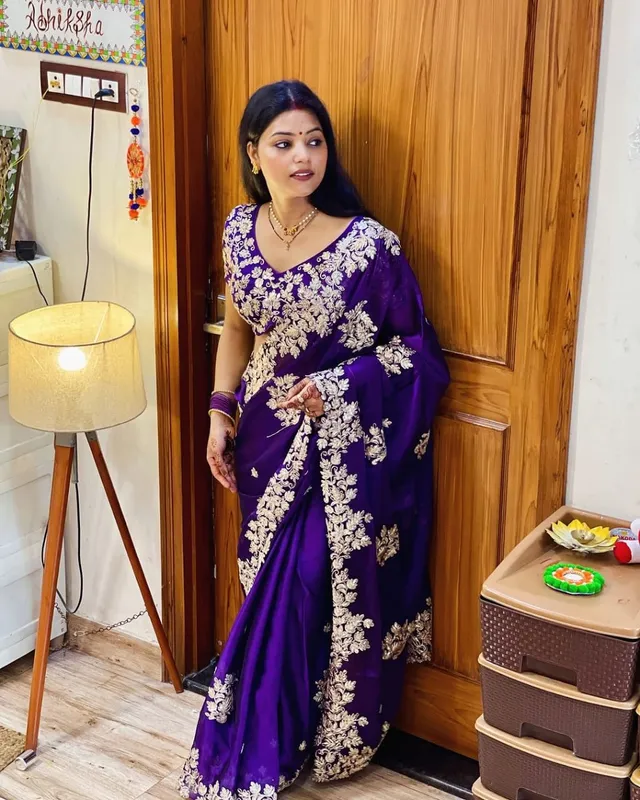 Trending Designer Saree with Stitched Blouse - View 2