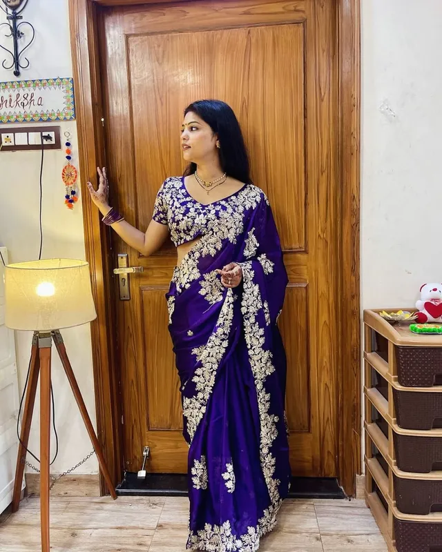 Trending Designer Saree with Stitched Blouse - View 3