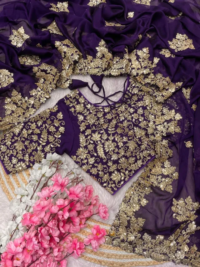 Trending Designer Saree with Stitched Blouse - View 5