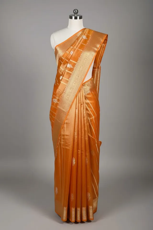 Banarasi Tissue Silk Mina Butti Saree - View 2