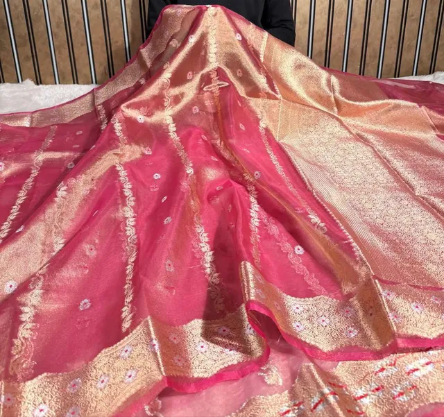 Designer Banarasi Tissue Silk Saree - Banarasi Tissue Silk Saree Online India - Buy at ₹1899 - Image 1