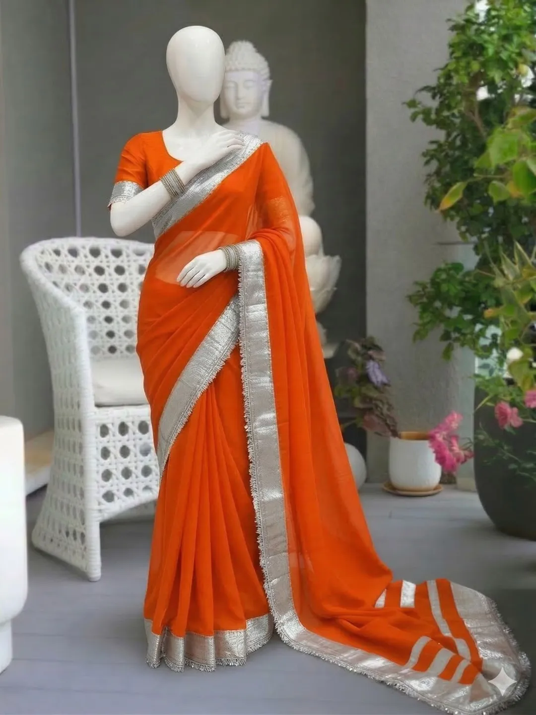 Ankita Lokhande Inspired Gotta Lace Work Saree - Georgette Saree Online India - Buy at ₹750 - Image 1