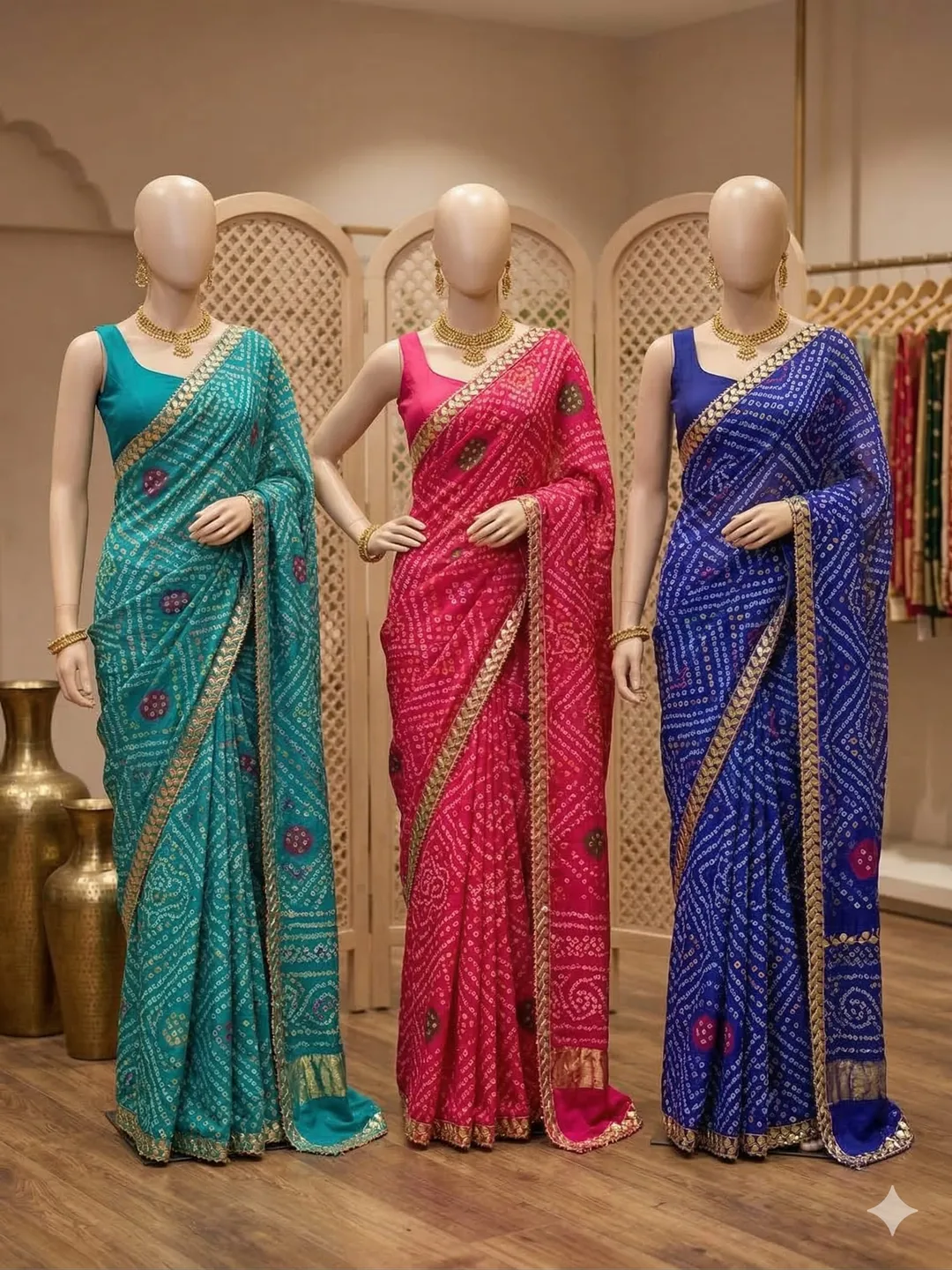 Traditional Bandhani Print Saree Collection - Chiffon Saree Online India - Buy at ₹550 - Image 1