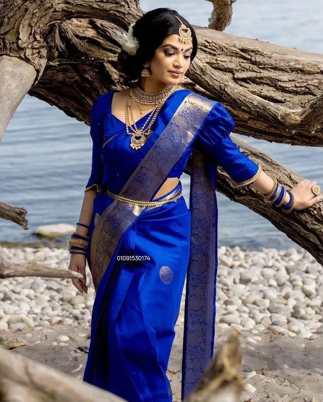 Elegant Daily Wear Saree with Jacquard Border Blouse - View 4