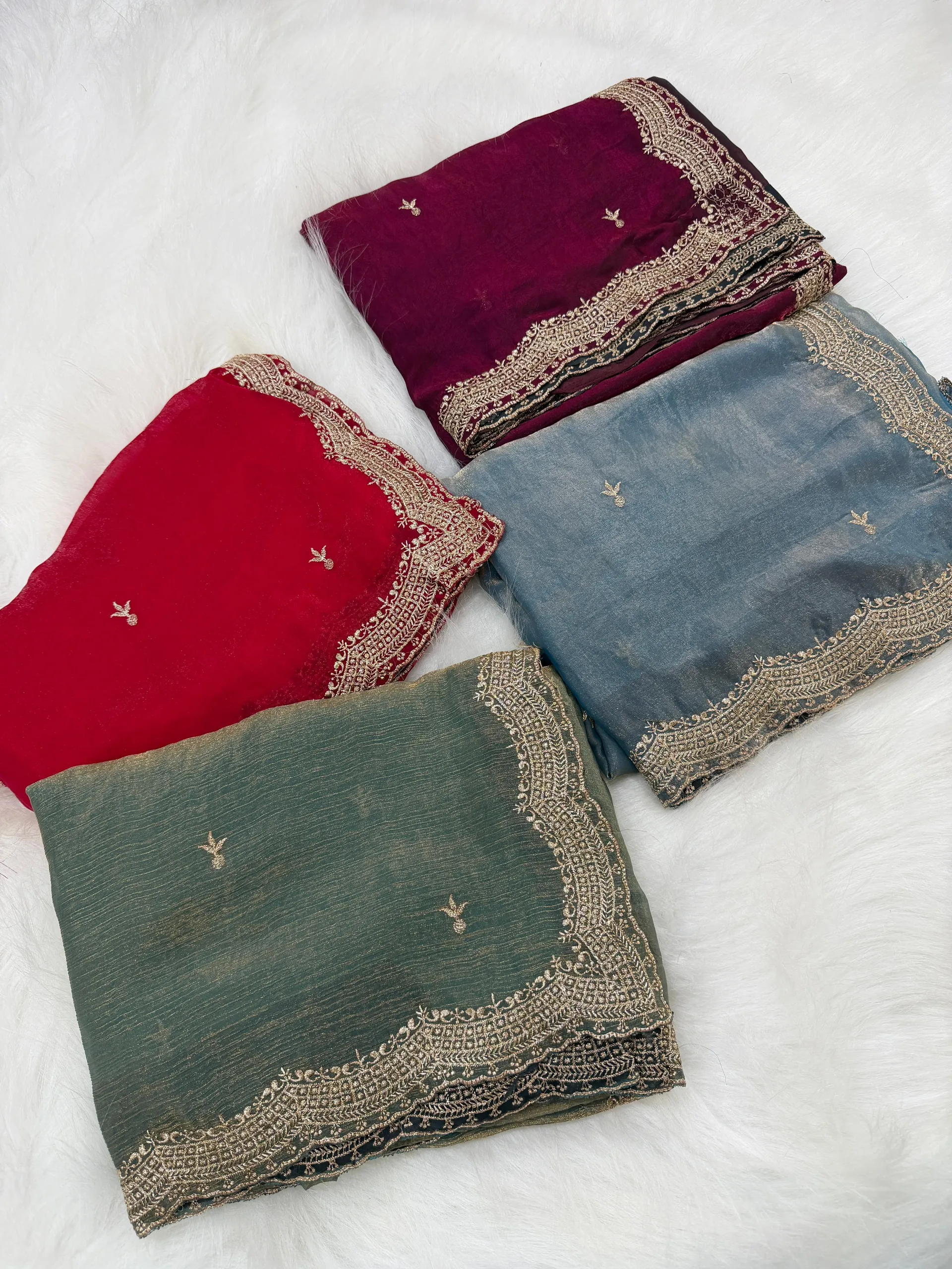 Soft Space Silk Saree with Elegant Embroidery Work - View 2