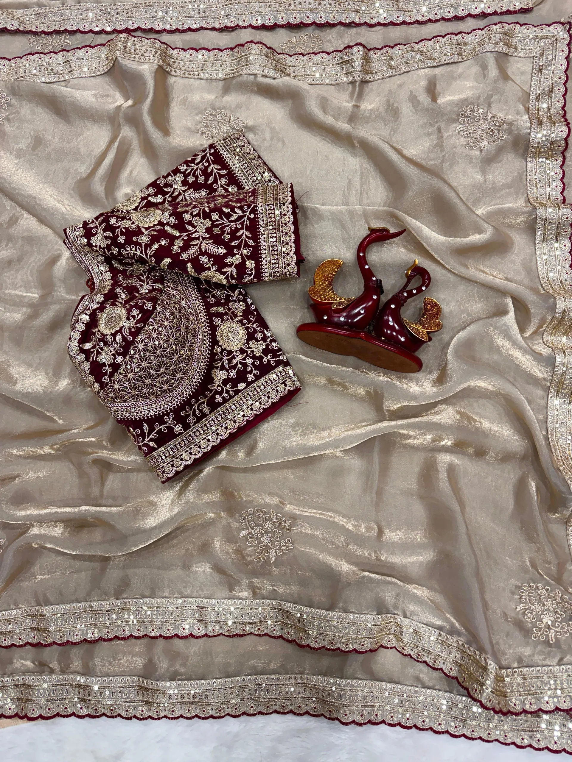 Premium Designer Satin Saree with Embroidered Corset Blouse – Trending Collection