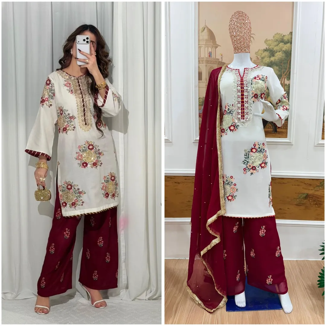 Kurti Set with Sequins, Gota & Pearl Work – Festive Collection