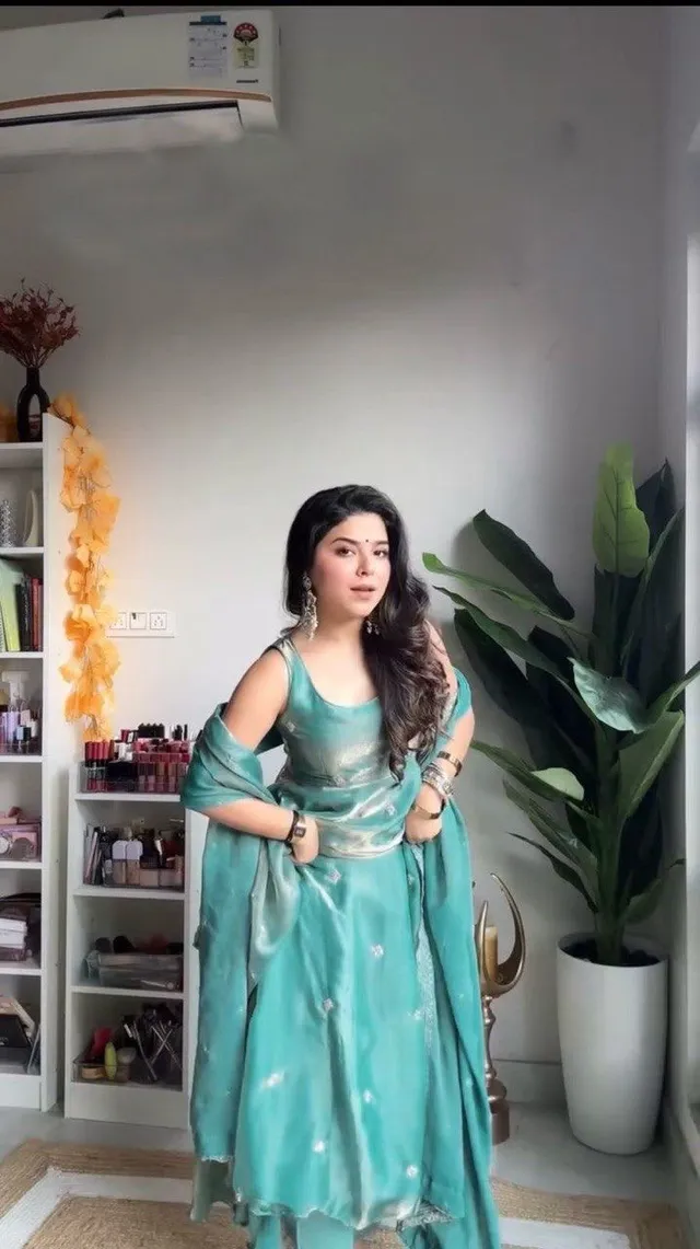 Fandy Silk Gown Set with Sequins Work – 5000 Series Premium Collection - View 4