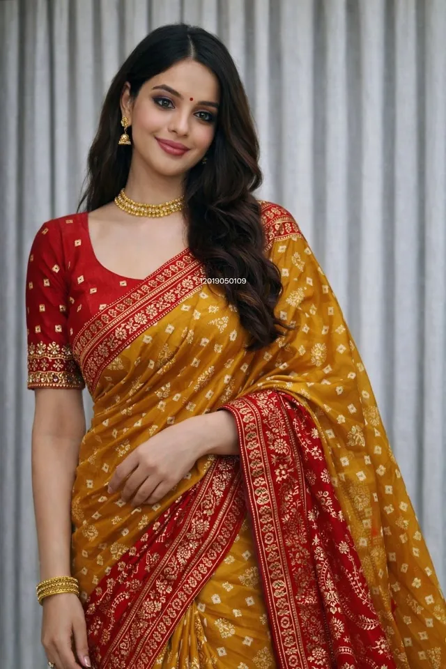 Trending Bandhani Saree with Blouse - georgette Saree Online India - Buy at ₹1099 - Image 1