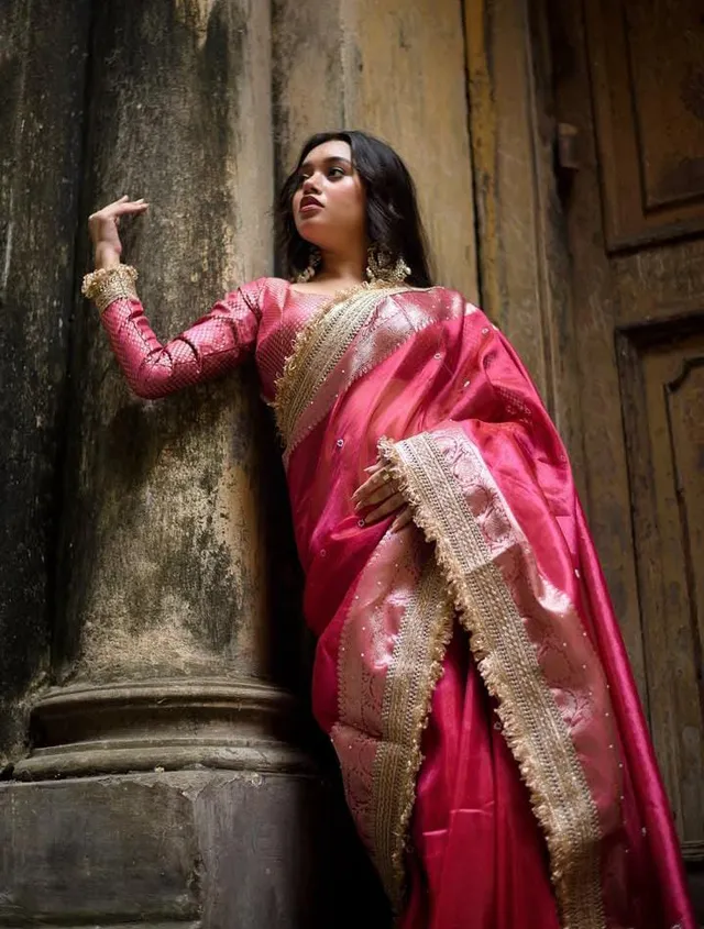 Banarasi Maharani Tissue Silk Saree with Hand Stone Work