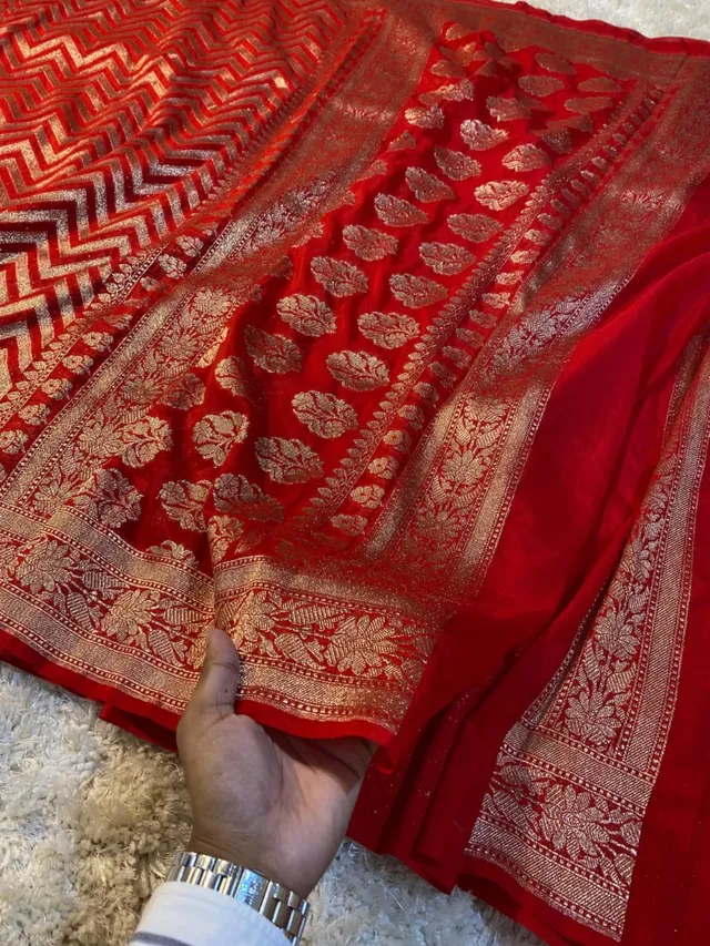 Premium Banarasi Soft Kataan Georgette Silk Saree - Banarasi Soft Kataan Georgette Silk Saree Online India - Buy at ₹2099 - Image 1