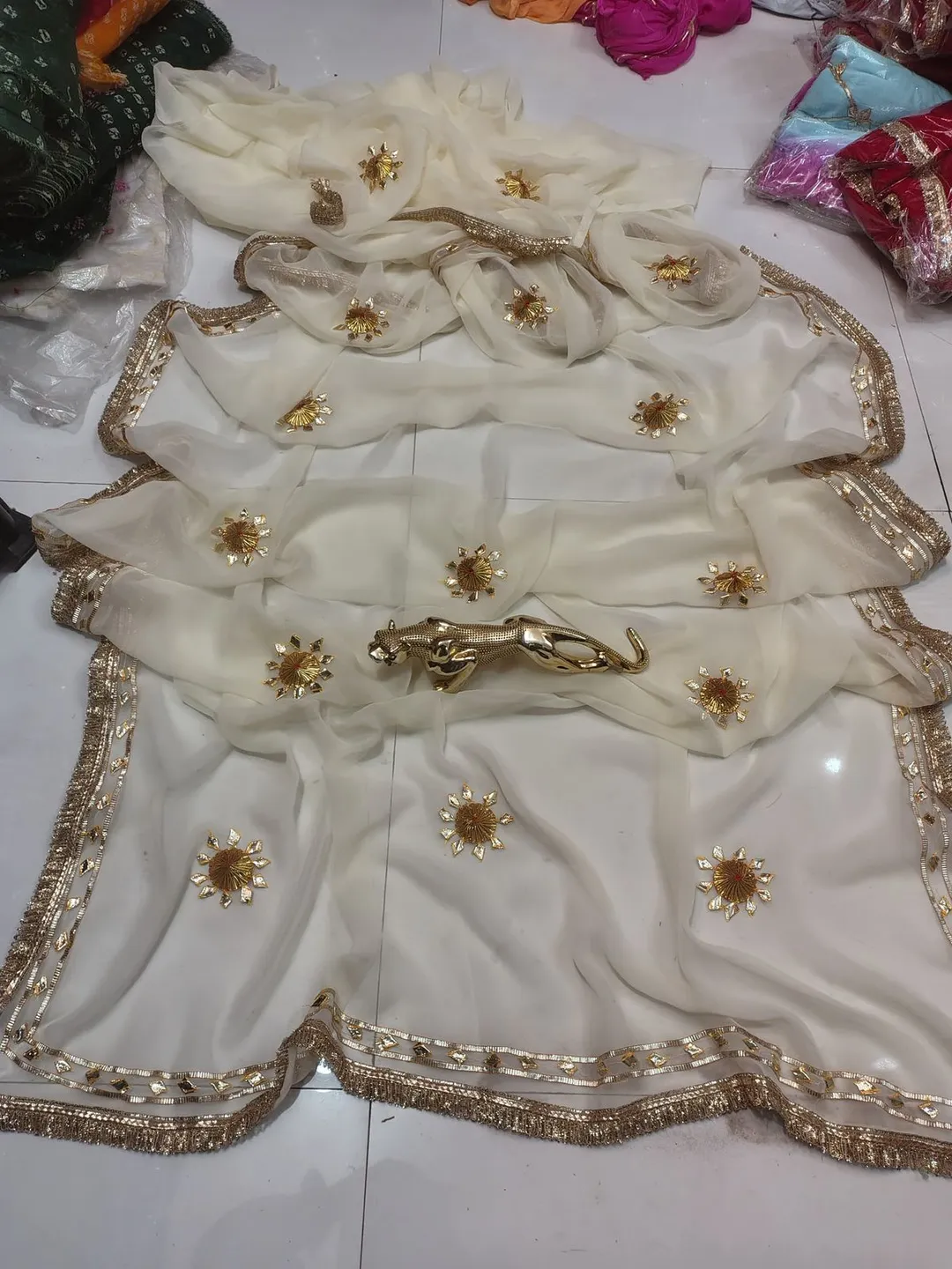 30x30 Georgette Saree with Gota Border – Special Collection - View 2