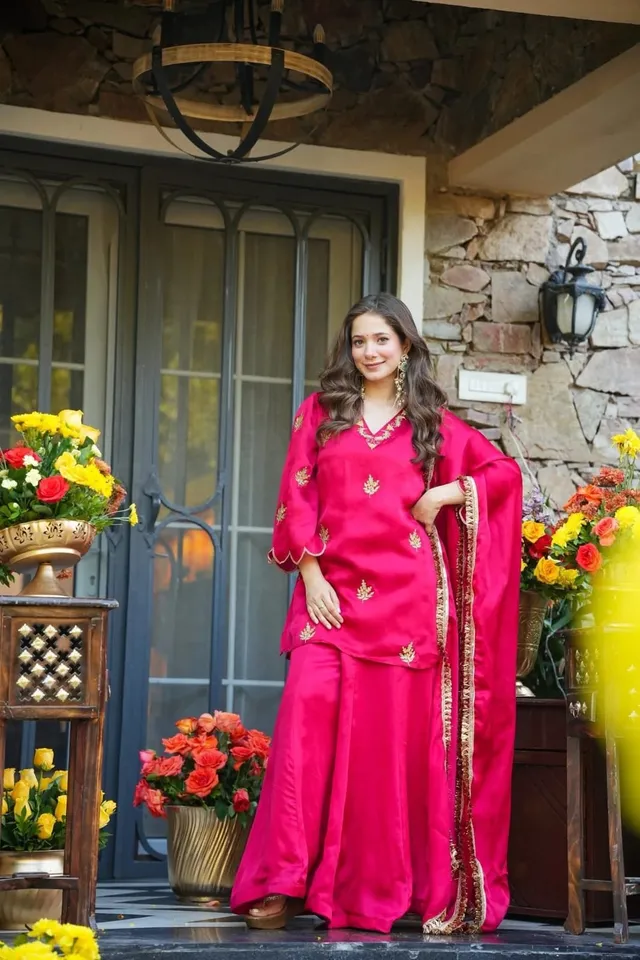 Chelsy – Pure Frendy Silk Sharara Set with Sequins Embroidery