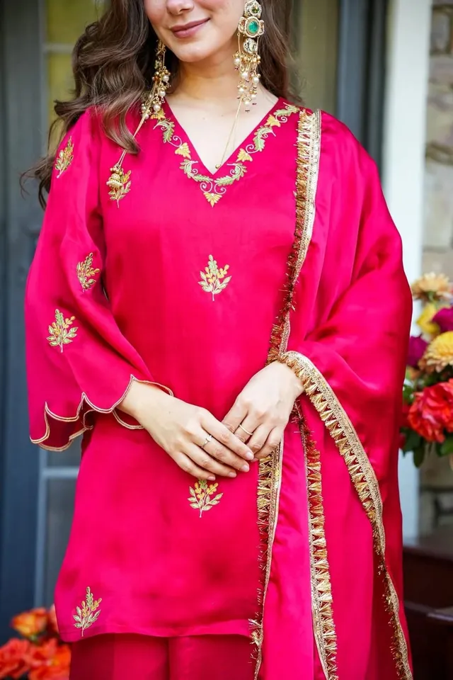 Chelsy – Pure Frendy Silk Sharara Set with Sequins Embroidery - View 3