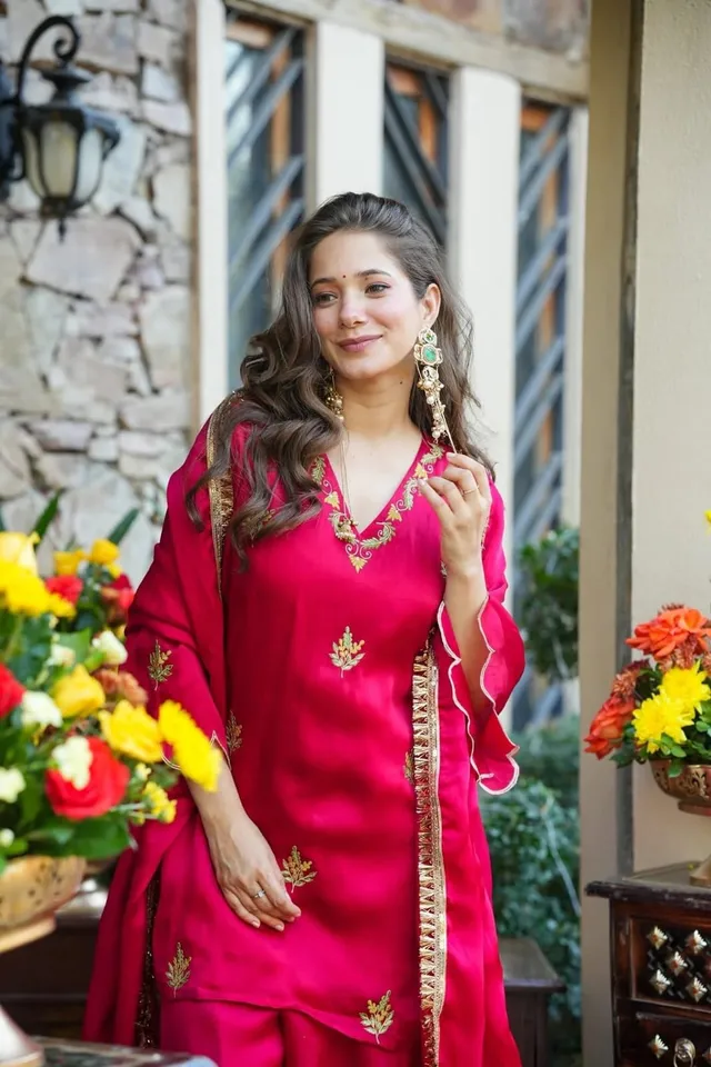 Chelsy – Pure Frendy Silk Sharara Set with Sequins Embroidery - View 4