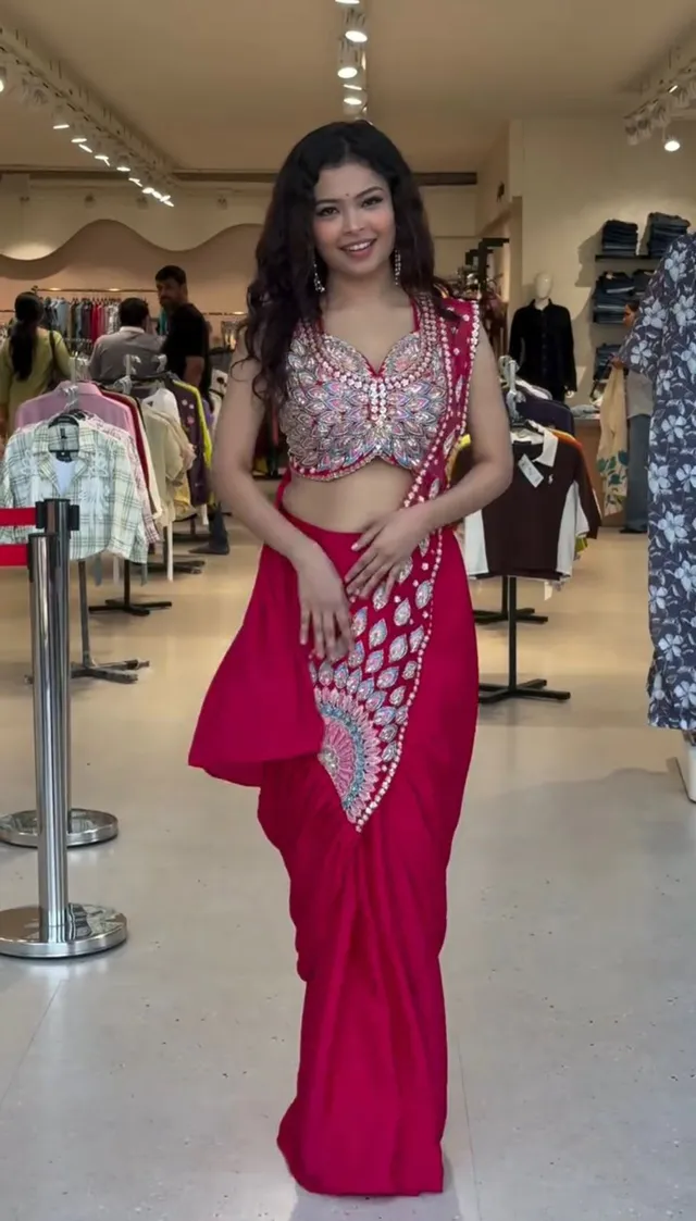 Ready-to-Wear Saree with Semi-Beads Embroidery – Trending Collection - View 3