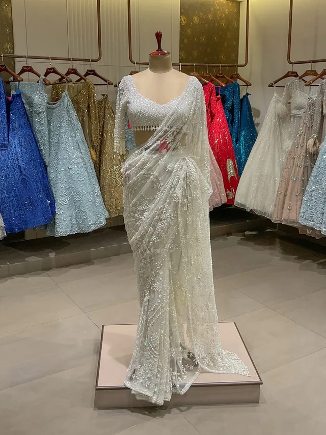 Bollywood Blockbuster Mono Net Sequins Saree – Trending Glam Collection - View 2