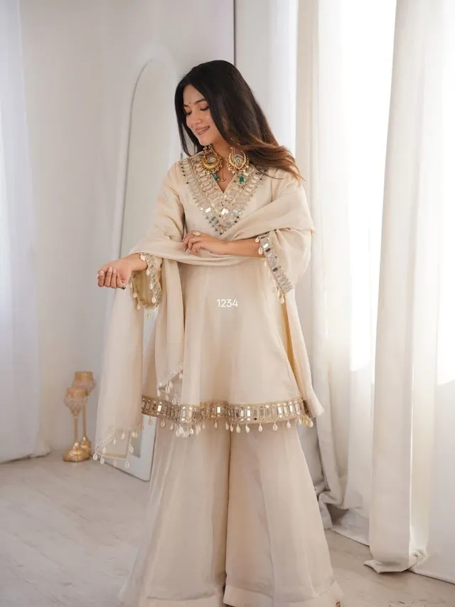 New Premium Launch – Mirror Work Palazzo Set - View 2