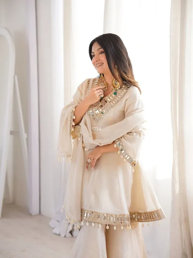 New Premium Launch – Mirror Work Palazzo Set - View 3