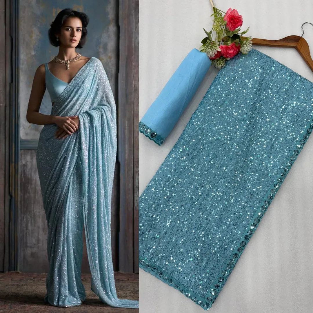 New Launch – Bollywood Blockbuster Sequins Saree - View 3