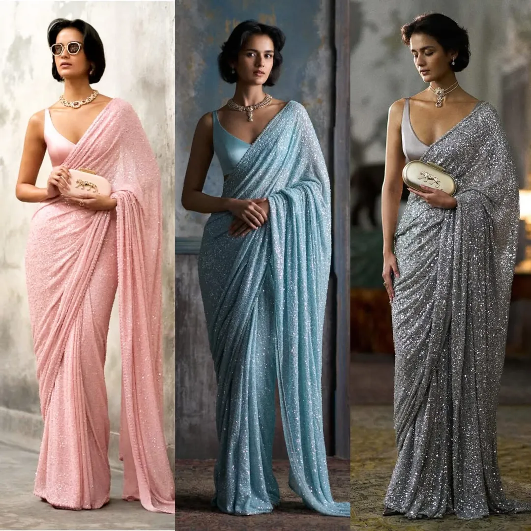 New Launch – Bollywood Blockbuster Sequins Saree - View 4