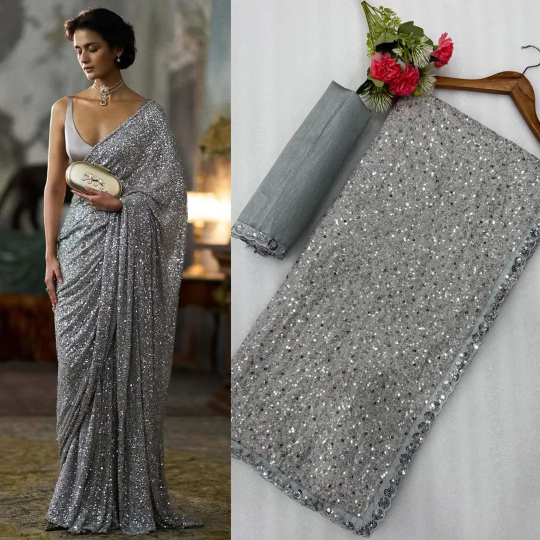 New Launch – Bollywood Blockbuster Sequins Saree - View 2