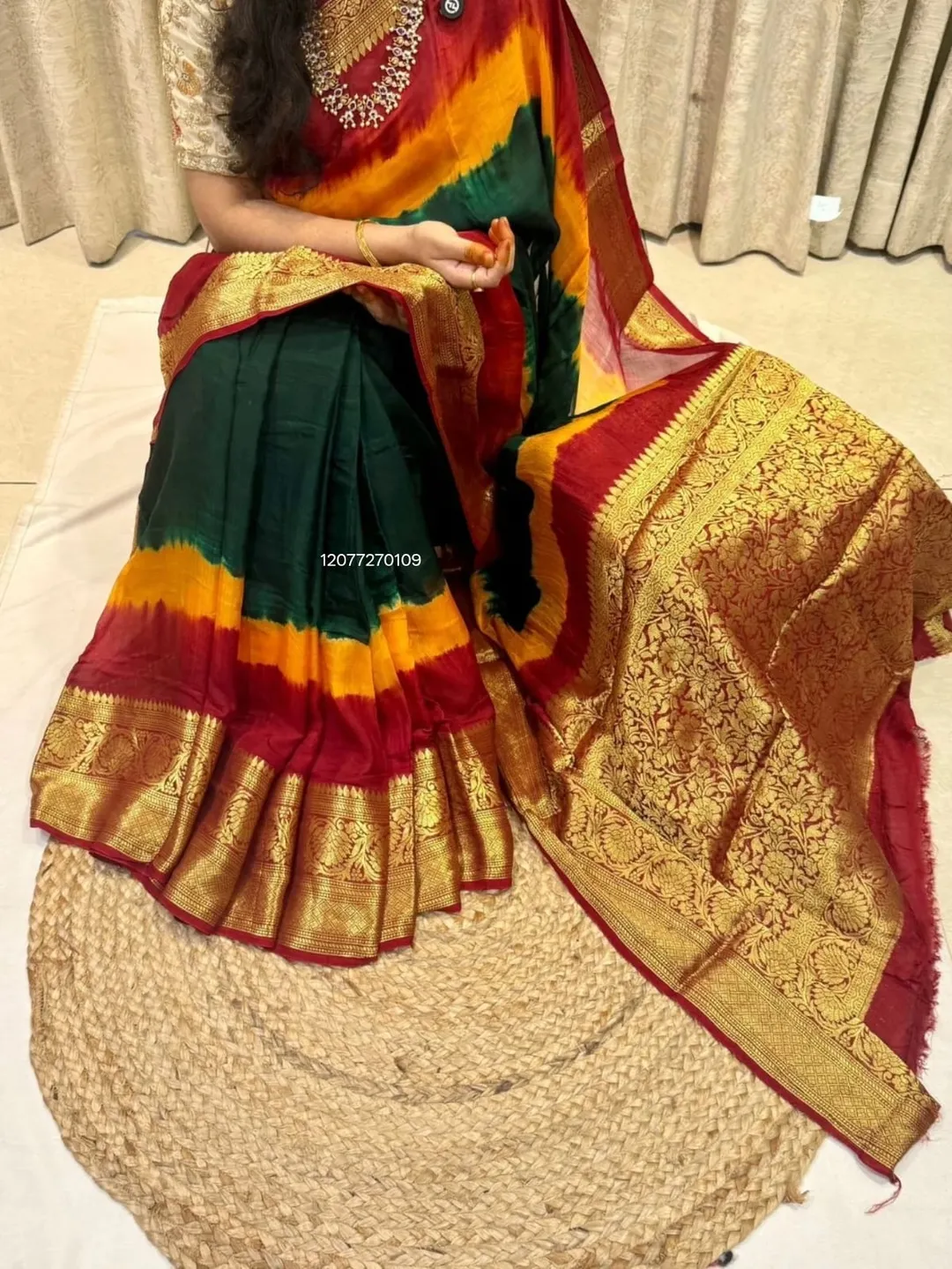 New Launch – Kanjivaram Bandhani Saree - View 3