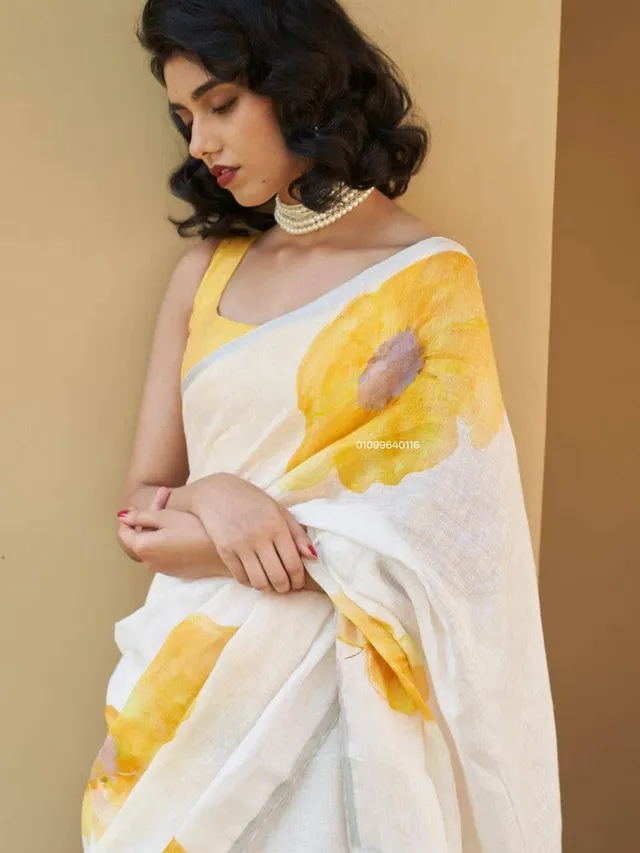 New Launch – Elegant Linen Saree - View 2