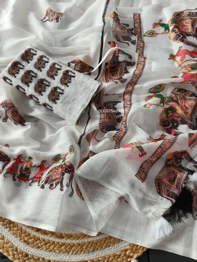 New Launch – Heavy Linen Blooming Saree - View 5