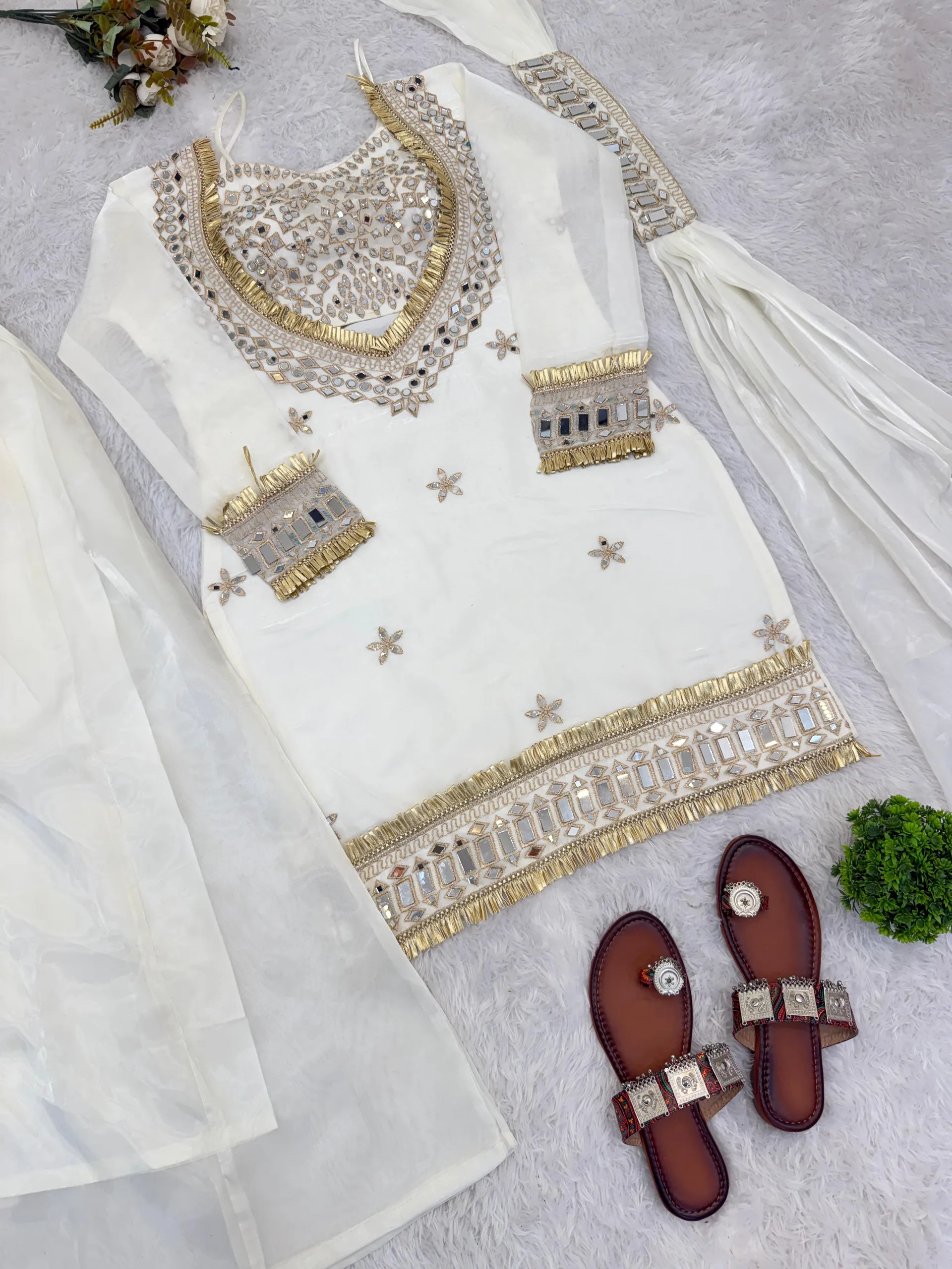 Premium Mirror Work Designer Suit - View 3