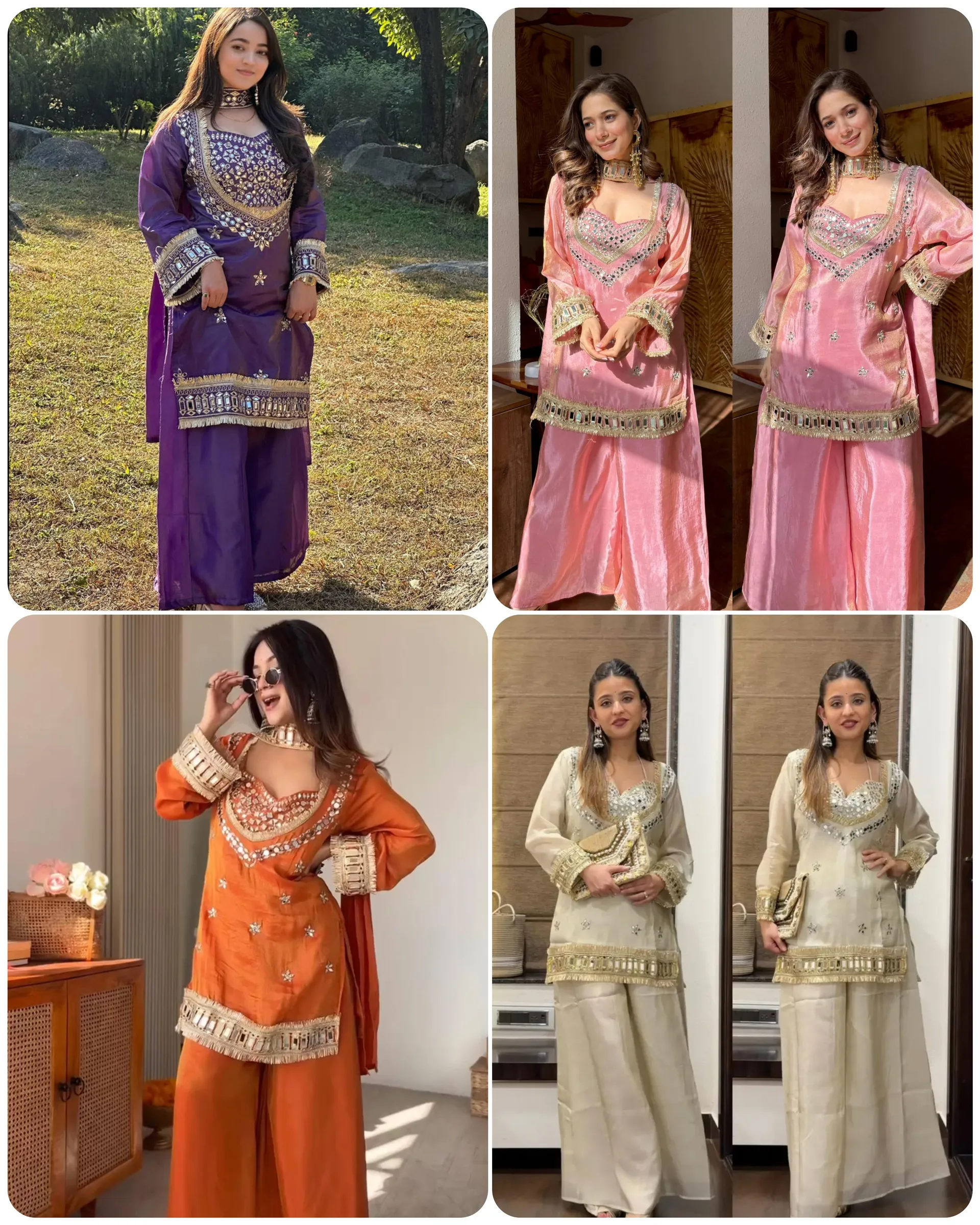 Premium Designer Mirror work Sharara Set - View 4