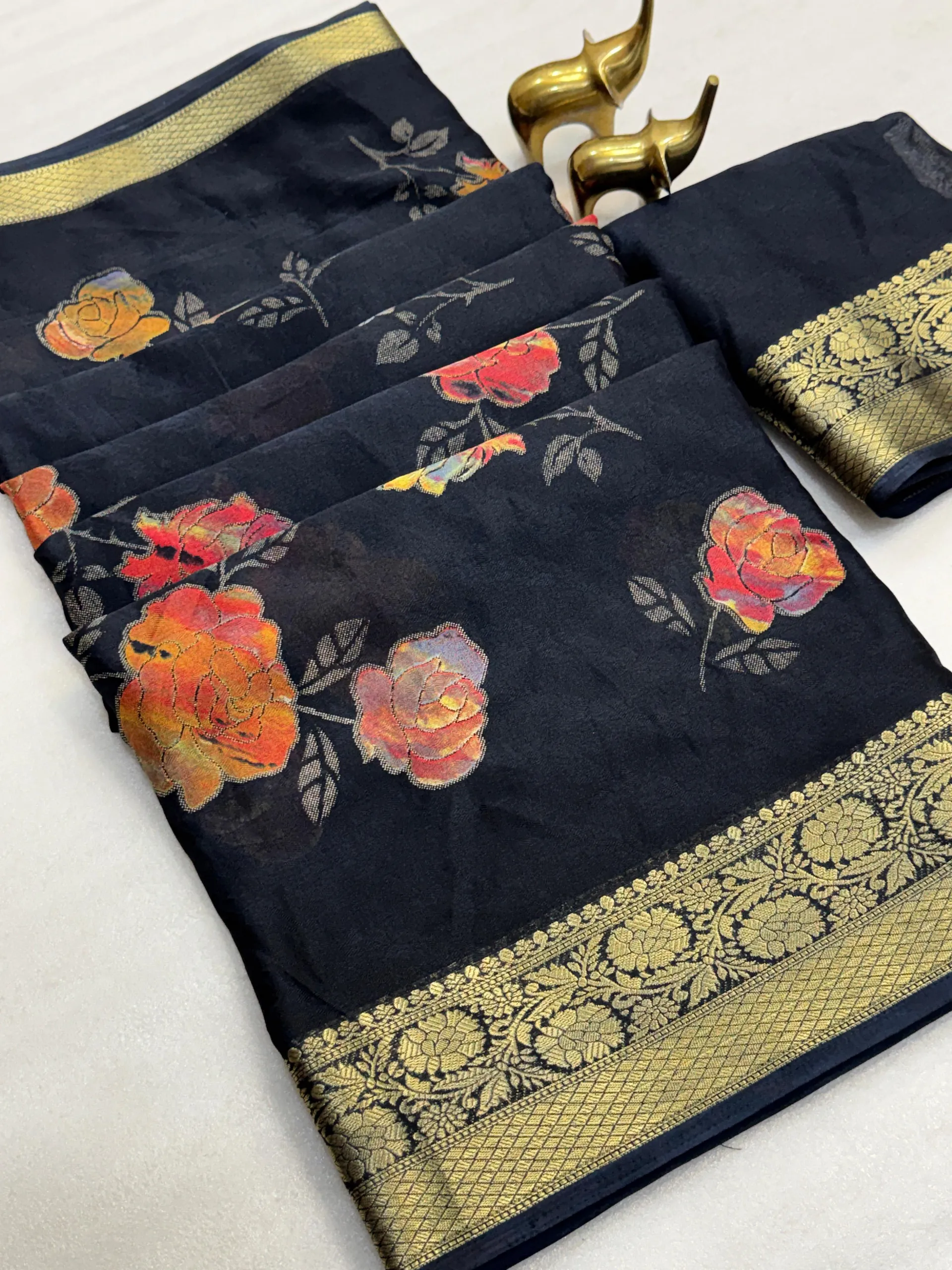 New Arrival – Black Rose Saree - View 3
