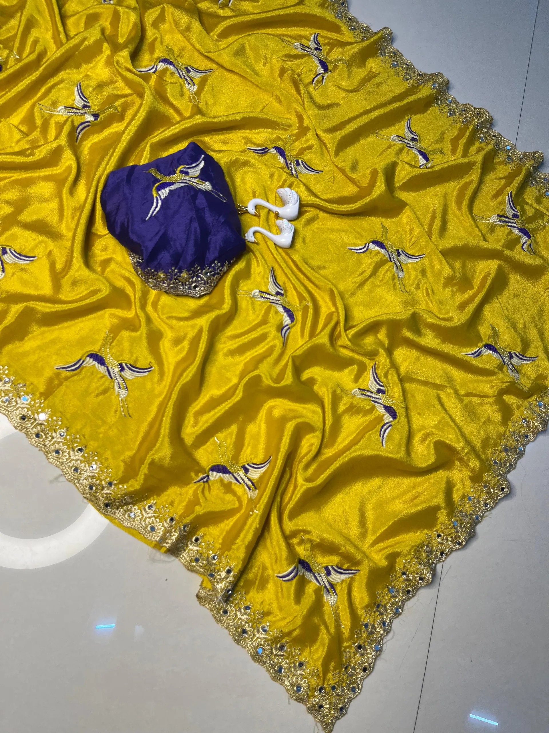 New Arrival – Star Georgette Mirror Work Saree - View 3