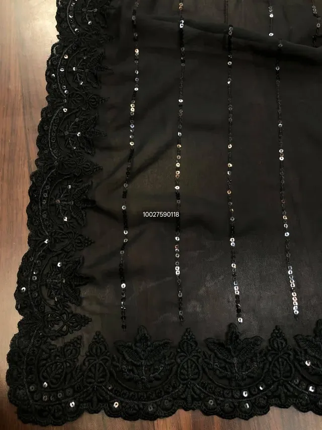 Bollywood Designer black Saree - View 4