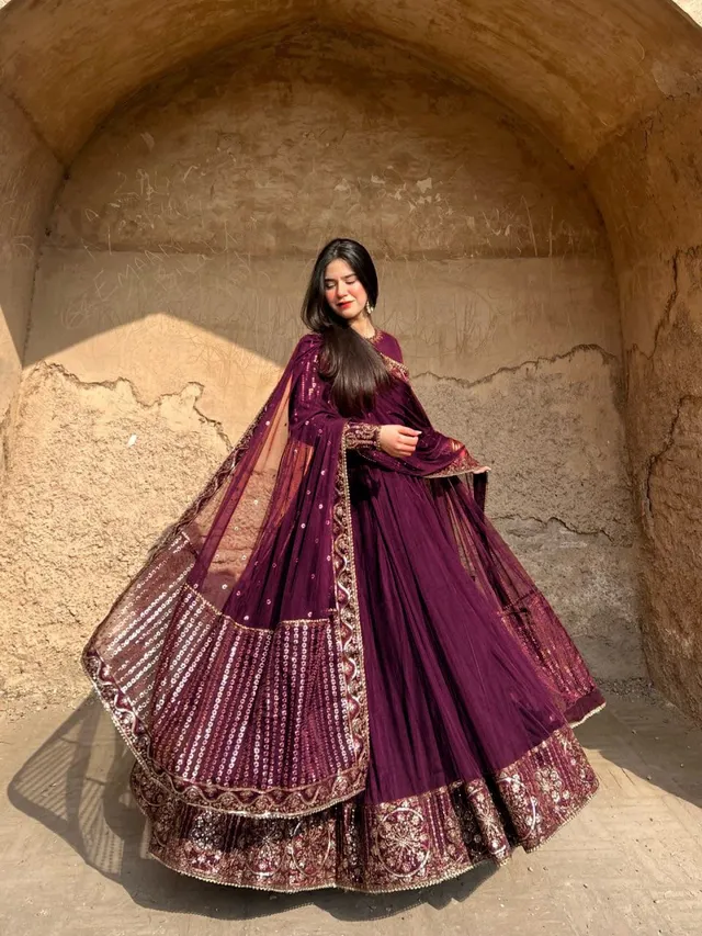 Designer Gown with Pant Set – Elegant Ethnic Wear