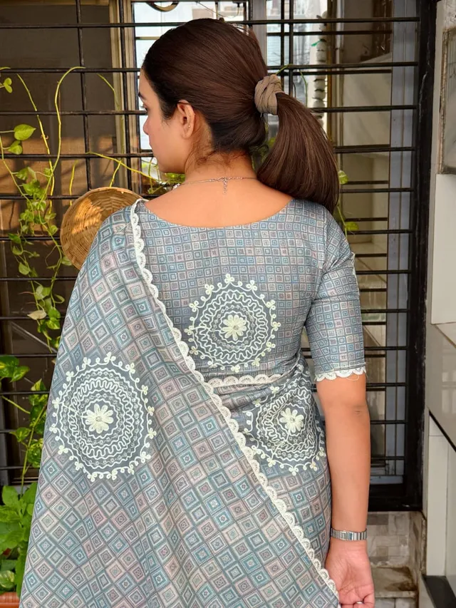 DESIGN – Nargis 🌺 | Tusser Linen Elegance Collection - Second View