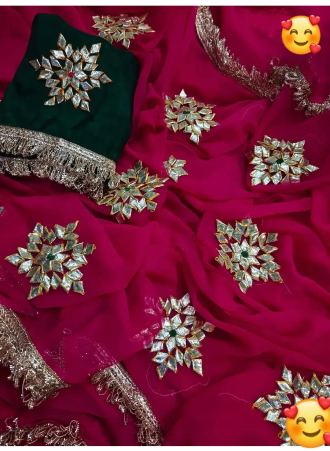 Half Pure Chiffon Gotta Work Saree - View 2
