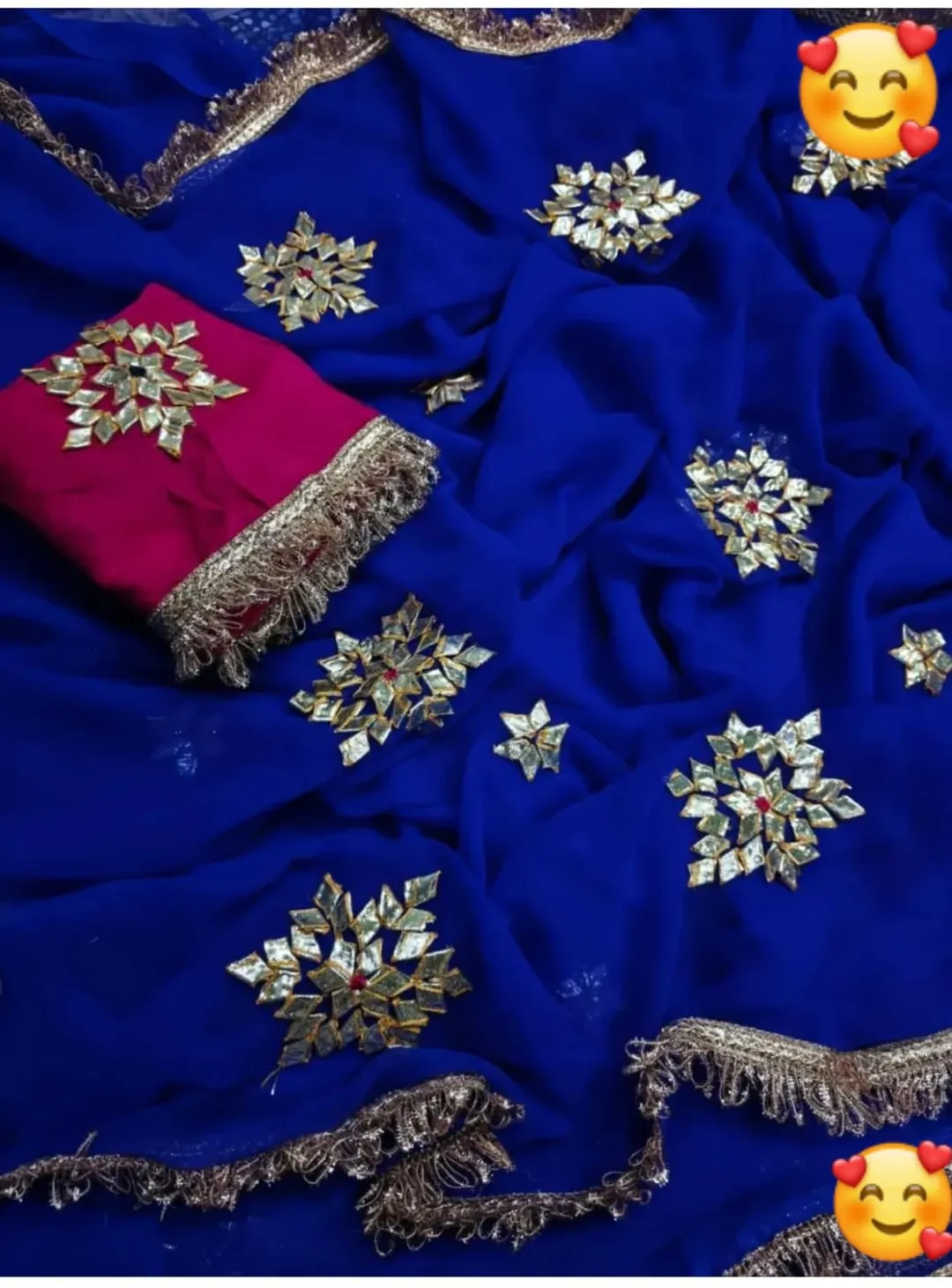 Half Pure Chiffon Gotta Work Saree - View 2