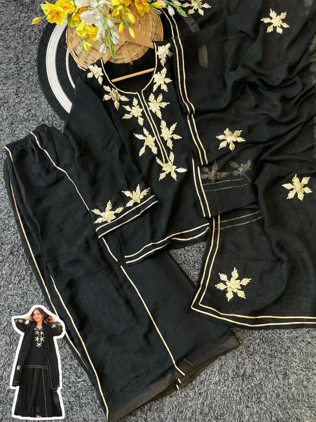 Heavenly Handmade Kurta Sharara Palazzo Set - View 4
